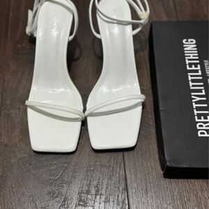 PrettyLittleThing Strappy White Heels